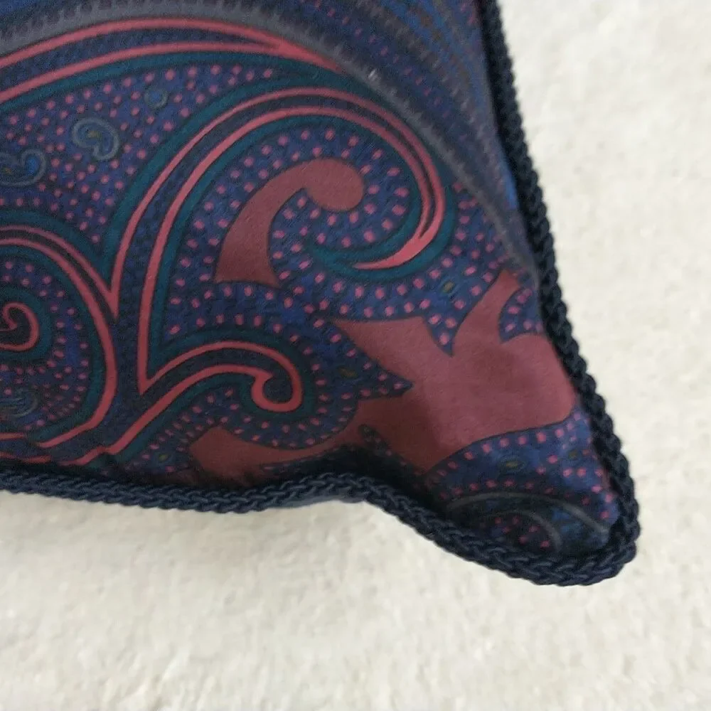 Lauren Ralph Lauren Corded Accent Pillow Blue Paisley Ornate Cotton Square 18x18